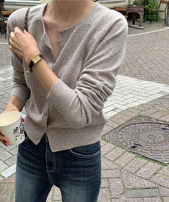 ラウンドネックカーディガン OATMEAL