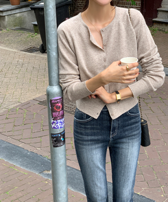 ラウンドネックカーディガン OATMEAL