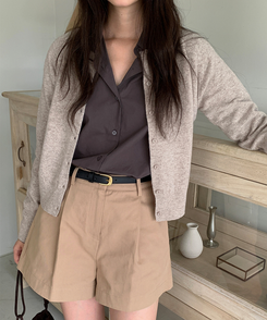 ラウンドネックカーディガン OATMEAL