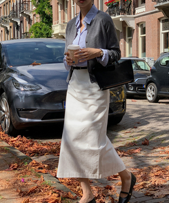 ラウンドネックカーディガン CHARCOAL