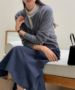 ラウンドネックカーディガン CHARCOAL