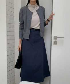 ラウンドネックカーディガン CHARCOAL