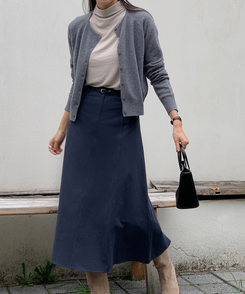 ラウンドネックカーディガン CHARCOAL