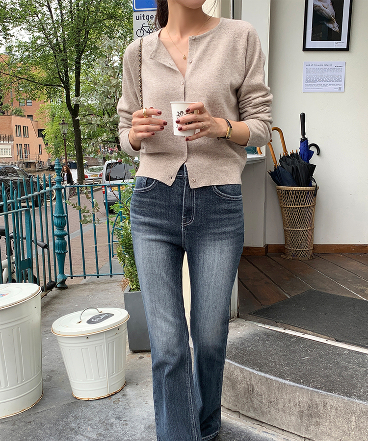 ラウンドネックカーディガン OATMEAL