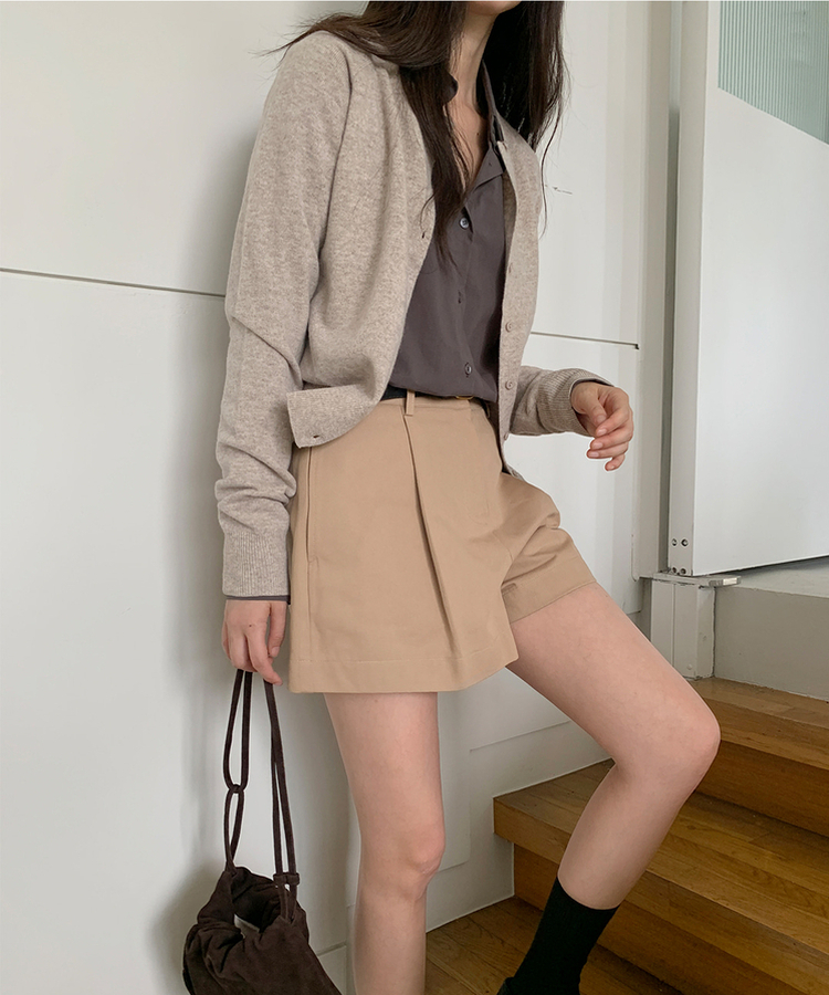 ラウンドネックカーディガン OATMEAL