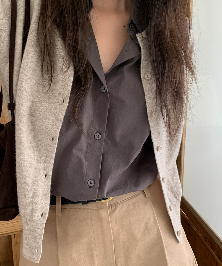 ラウンドネックカーディガン OATMEAL