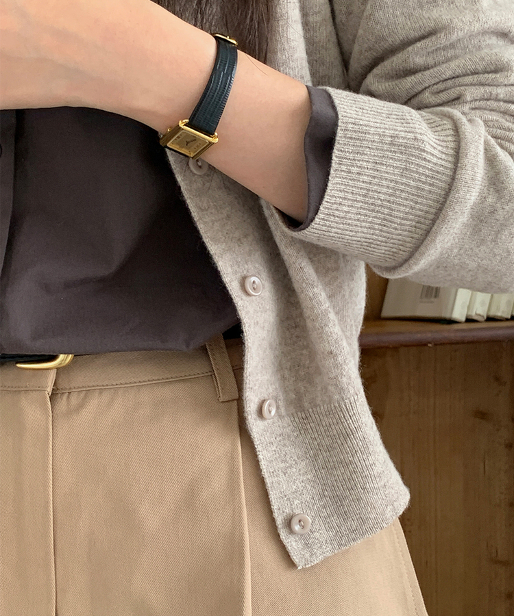 ラウンドネックカーディガン OATMEAL