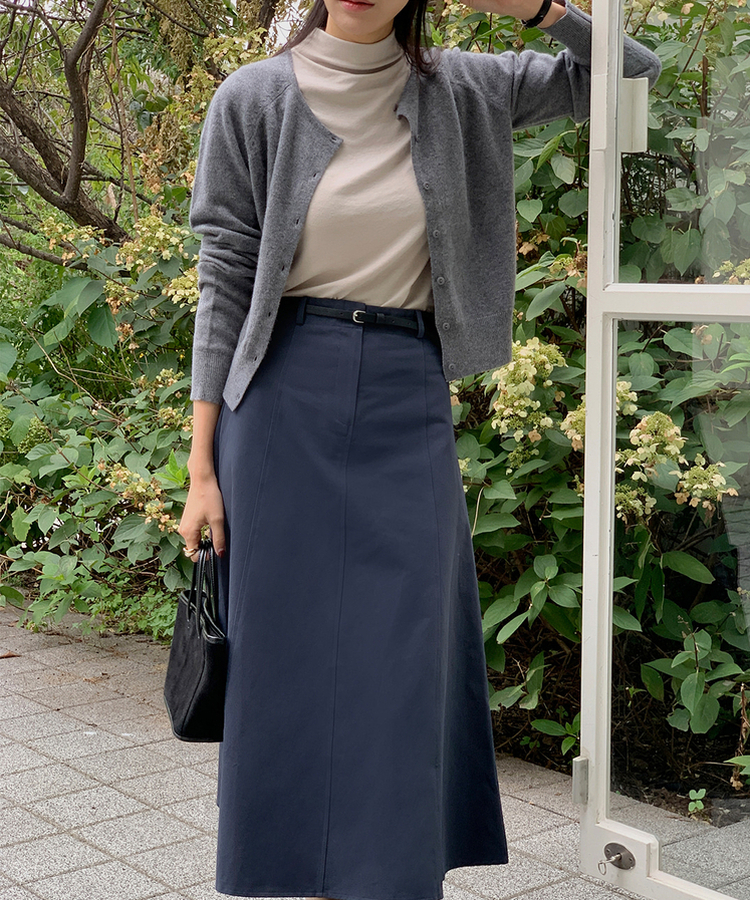 ラウンドネックカーディガン CHARCOAL