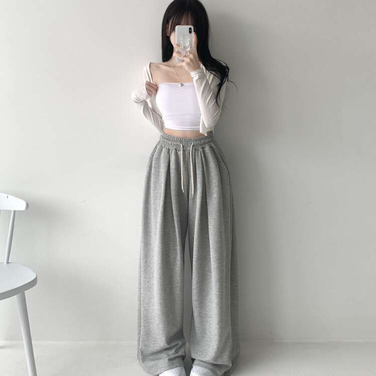 윈드 허리 밴딩 앞핀턱 사이드핀턱 폴딩 밴딩 와이드 하이웨스트 로우라이즈 트레이닝 팬츠 바지 키작녀 키큰녀 빅사이즈 남녀공용 하비추천 사계절 그레이