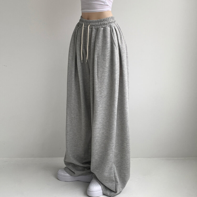 윈드 허리 밴딩 앞핀턱 사이드핀턱 폴딩 밴딩 와이드 하이웨스트 로우라이즈 트레이닝 팬츠 바지 키작녀 키큰녀 빅사이즈 남녀공용 하비추천 사계절 그레이