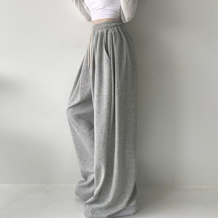 윈드 허리 밴딩 앞핀턱 사이드핀턱 폴딩 밴딩 와이드 하이웨스트 로우라이즈 트레이닝 팬츠 바지 키작녀 키큰녀 빅사이즈 남녀공용 하비추천 사계절 그레이