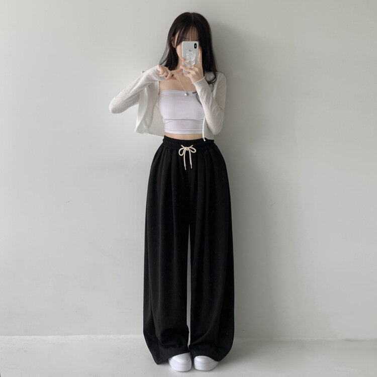 윈드 허리 밴딩 앞핀턱 사이드핀턱 폴딩 밴딩 와이드 하이웨스트 로우라이즈 트레이닝 팬츠 바지 키작녀 키큰녀 빅사이즈 남녀공용 하비추천 사계절 블랙