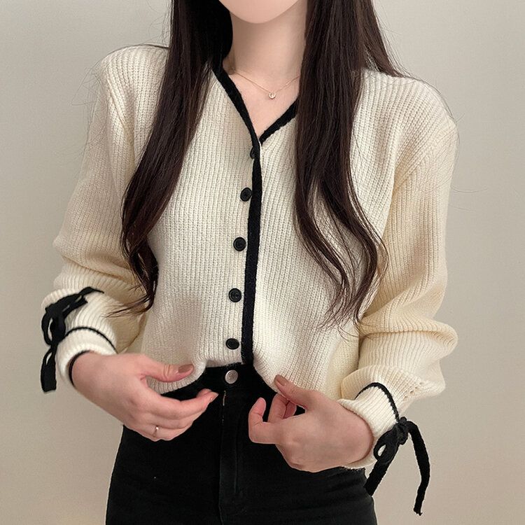 crank カーディガン クランク リボン ニット 韓国