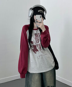 ラグランオーバーフィット長袖Tシャツ OATMEAL