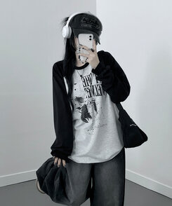 ラグランオーバーフィット長袖Tシャツ WHITE OATMEAL