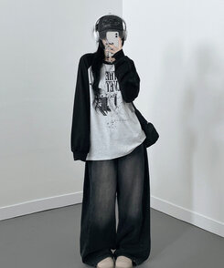 ラグランオーバーフィット長袖Tシャツ WHITE OATMEAL