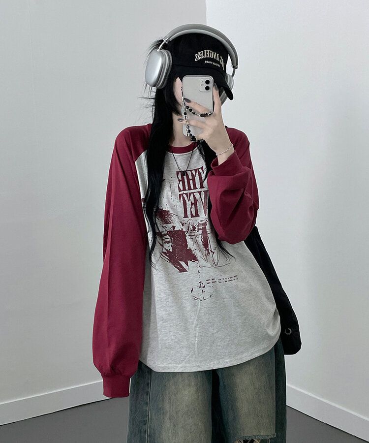 ラグランオーバーフィット長袖Tシャツ OATMEAL