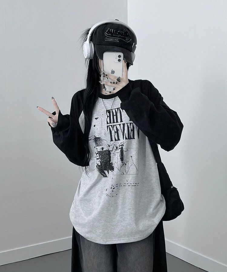 ラグランオーバーフィット長袖Tシャツ WHITE OATMEAL