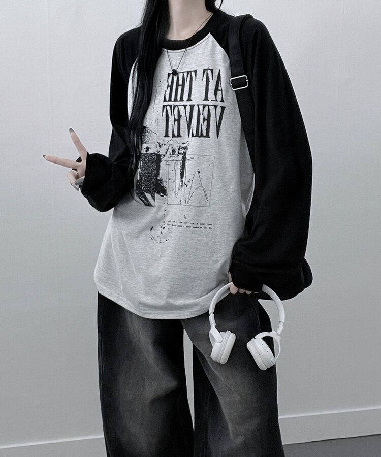 ラグランオーバーフィット長袖Tシャツ WHITE OATMEAL