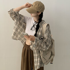 ピンタックバンディングワイドロングスラックスパンツ BROWN