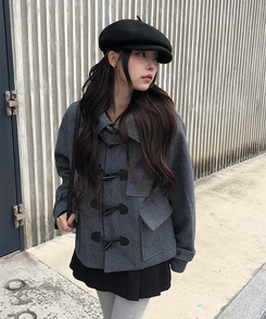 ダブルボタン ショートコート ダッフルコート ショートダッフルコートジャケット｜コート｜韓国ファッション通販 SONA