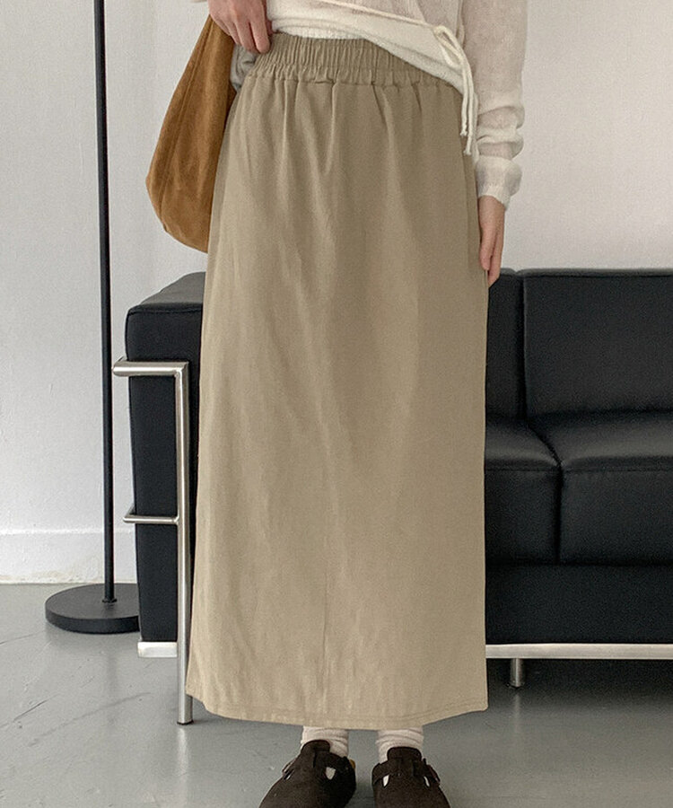 コットンロングスカート BEIGE