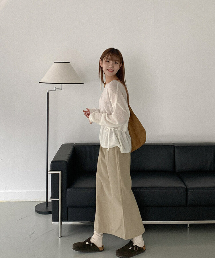 コットンロングスカート BEIGE