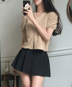 ミニスカート プリーツミニスカート BLACK