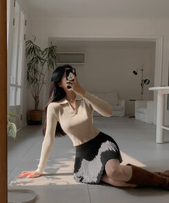 ミニスカート プリーツミニスカート GRAY