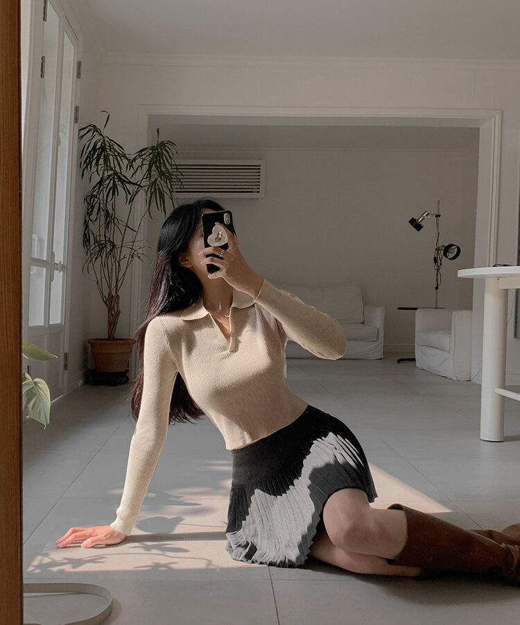 プリーツミニスカート GRAY