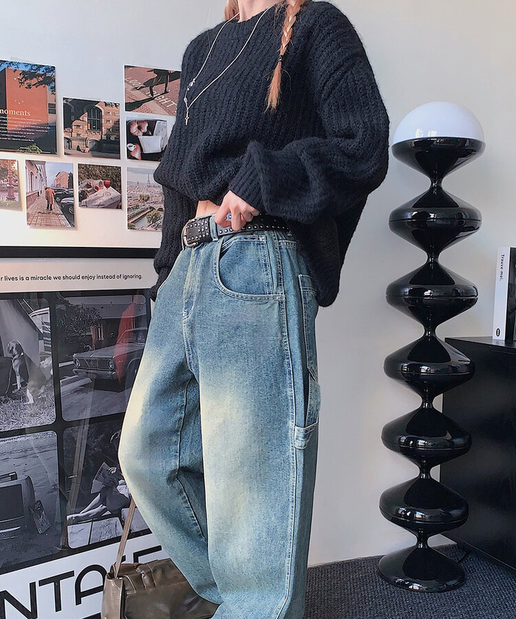 ユニークポイントレザーベルト BLACK