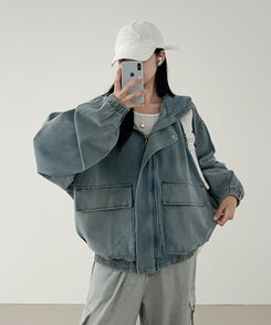 オーバーフィットデニムジャンパー BLUE