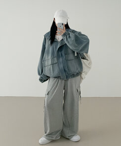 オーバーフィットデニムジャンパー BLUE