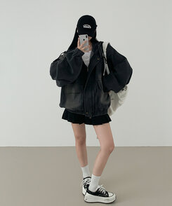 オーバーフィットデニムジャンパー CHARCOAL