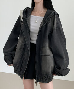 オーバーフィットデニムジャンパー CHARCOAL