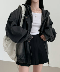 オーバーフィットデニムジャンパー CHARCOAL