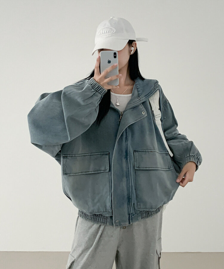 オーバーフィットデニムジャンパー BLUE