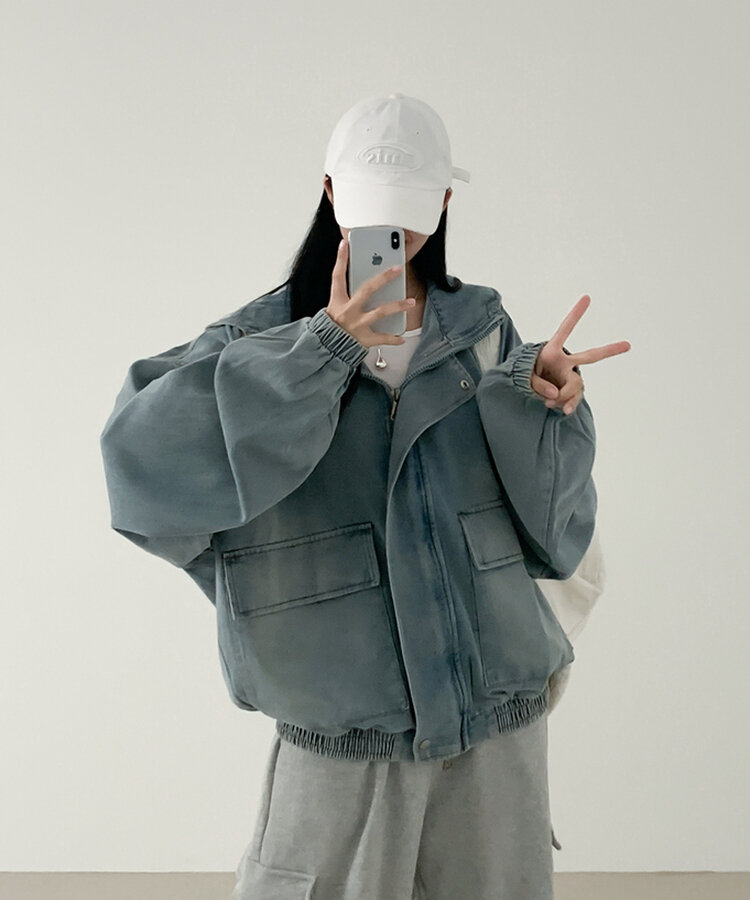 オーバーフィットデニムジャンパー BLUE