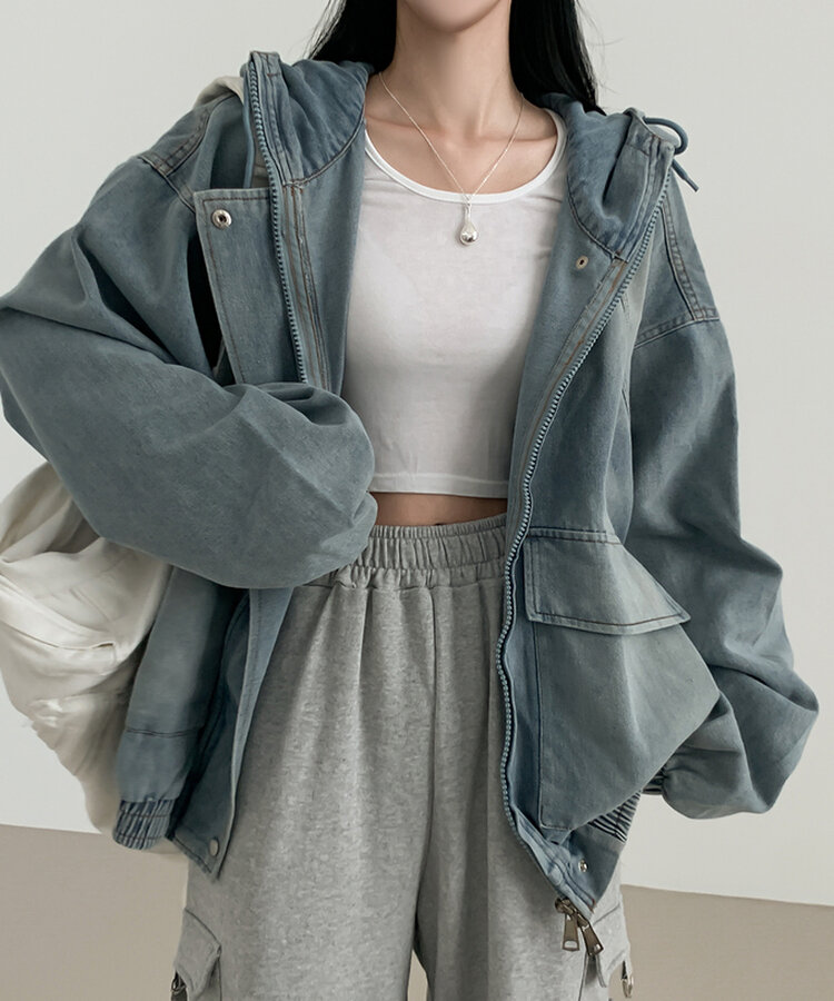 オーバーフィットデニムジャンパー BLUE