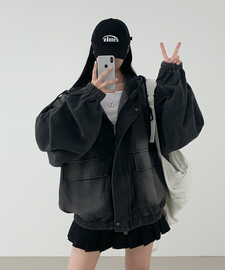 オーバーフィットデニムジャンパー CHARCOAL