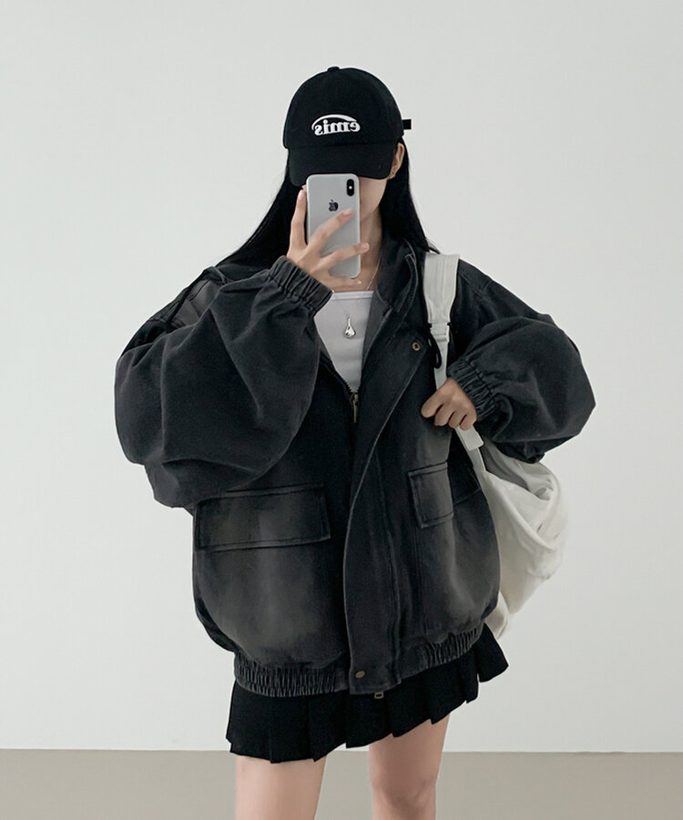 オーバーフィットデニムジャンパー CHARCOAL