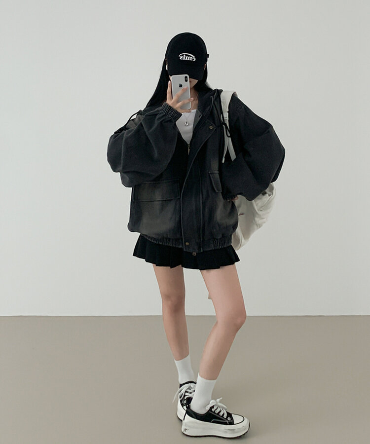 オーバーフィットデニムジャンパー CHARCOAL