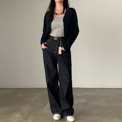 カシウールVネックニットカーディガン(7color) NAVY