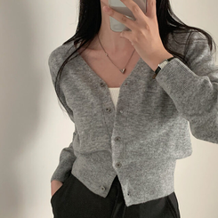 カシウールVネックニットカーディガン(7color) GREY