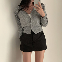 カシウールVネックニットカーディガン(7color) GREY