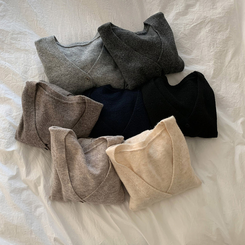 カシウールVネックニットカーディガン(7color)