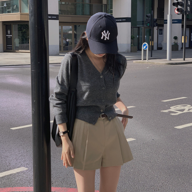 カシウールVネックニットカーディガン(7color) CHARCOAL