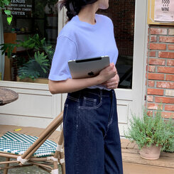 ベーシックオーバーフィット半袖Tシャツ(20color) MELANGE WHITE