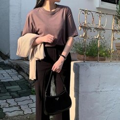 ベーシックオーバーフィット半袖Tシャツ(20color) COCOA