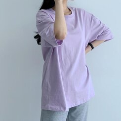 ベーシックオーバーフィット半袖Tシャツ(20color) LIGHT PURPLE